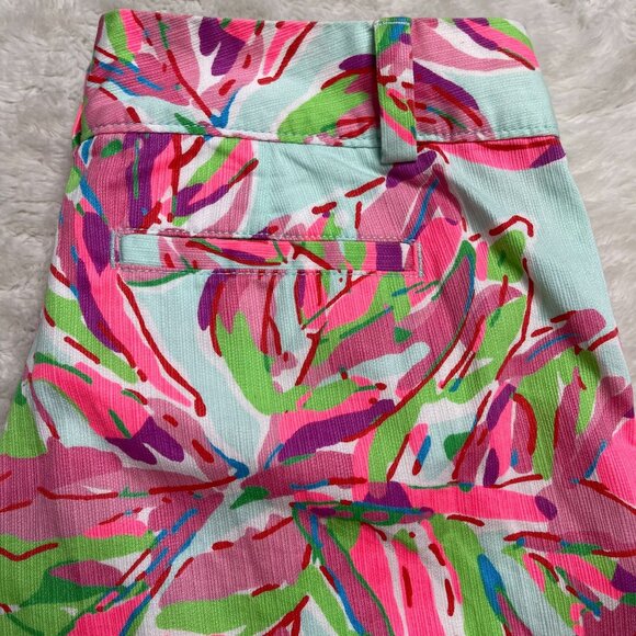 Lilly Pulitzer Women's Pink Blue 100% Cotton The Chipper Floral Short Size 2 - Picture 8 of 8